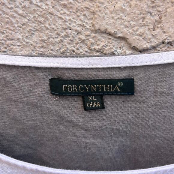 For Cynthia Colorblock Top & Skirt Set Black Gray White Artsy XL - Picture 4 of 7